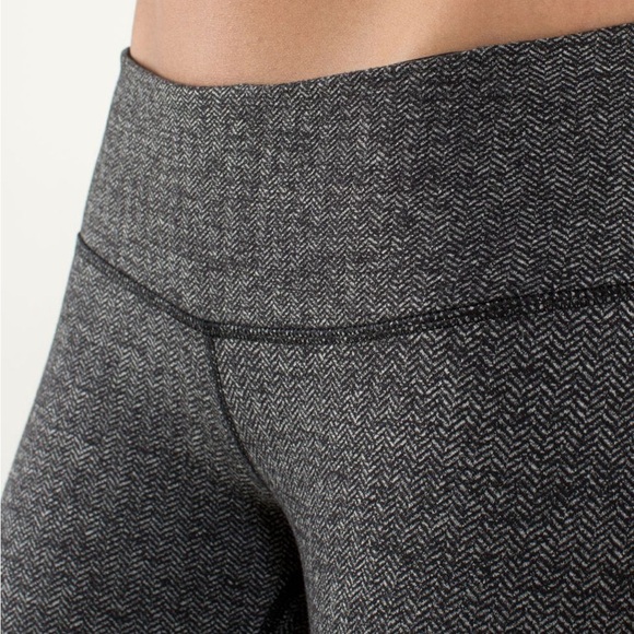 Leggings Lululemon Wunder Under Pant Heathered Herringbone Heathered Black 8 - Picture 2 of 14